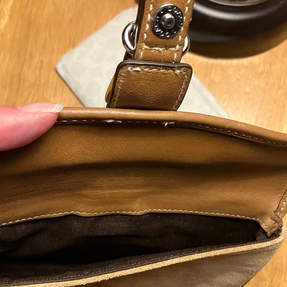 Coach Hampton Tan Suede Wristlet with Buckle 4754 - Picture 5 of 11